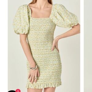 NWT English Factory Floral Smocked Mini Dress